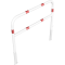 Access barriers | removable and revolving | with triangular locking mechanism | with quarter-bend bar | hot-dip galvanized and white coatedwith red reflecting stripes | total width: 1500 mm